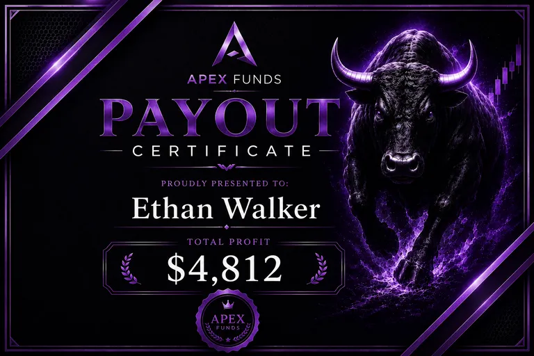 ApexFunds Payout Certificate — Ethan Walker — $4,812