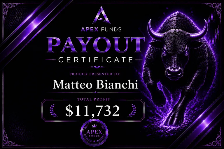 ApexFunds Payout Certificate — Matteo Bianchi — $11,732