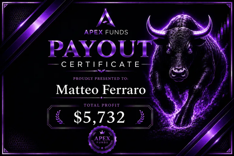 ApexFunds Payout Certificate — Matteo Ferraro — $5,732